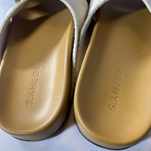 Rothy’s The Weekend Slide Sandal Natural Hemp Oat Cross Strap Womens Sz 10w - Picture 4 of 6